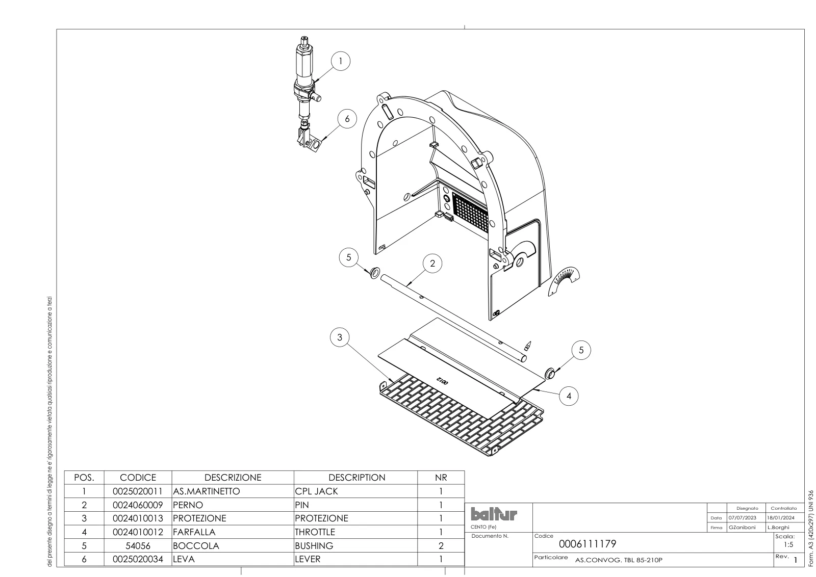 Деталировка Baltur TBL 160 P, лист 3
