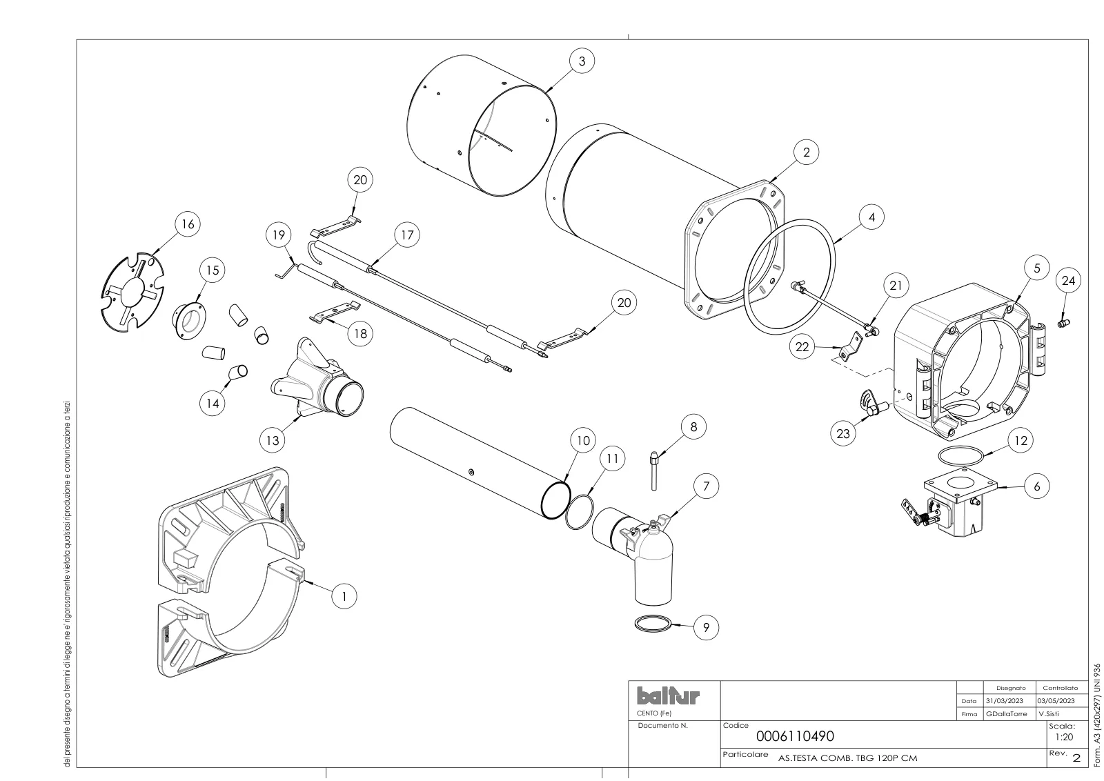 Деталировка Baltur TBG 120 P, лист 6