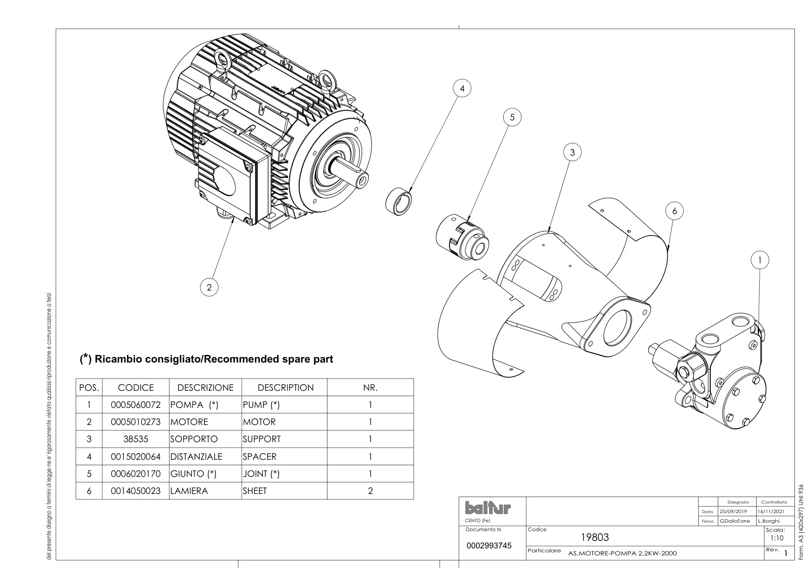 Деталировка Baltur TBML 900 ME V, лист 4