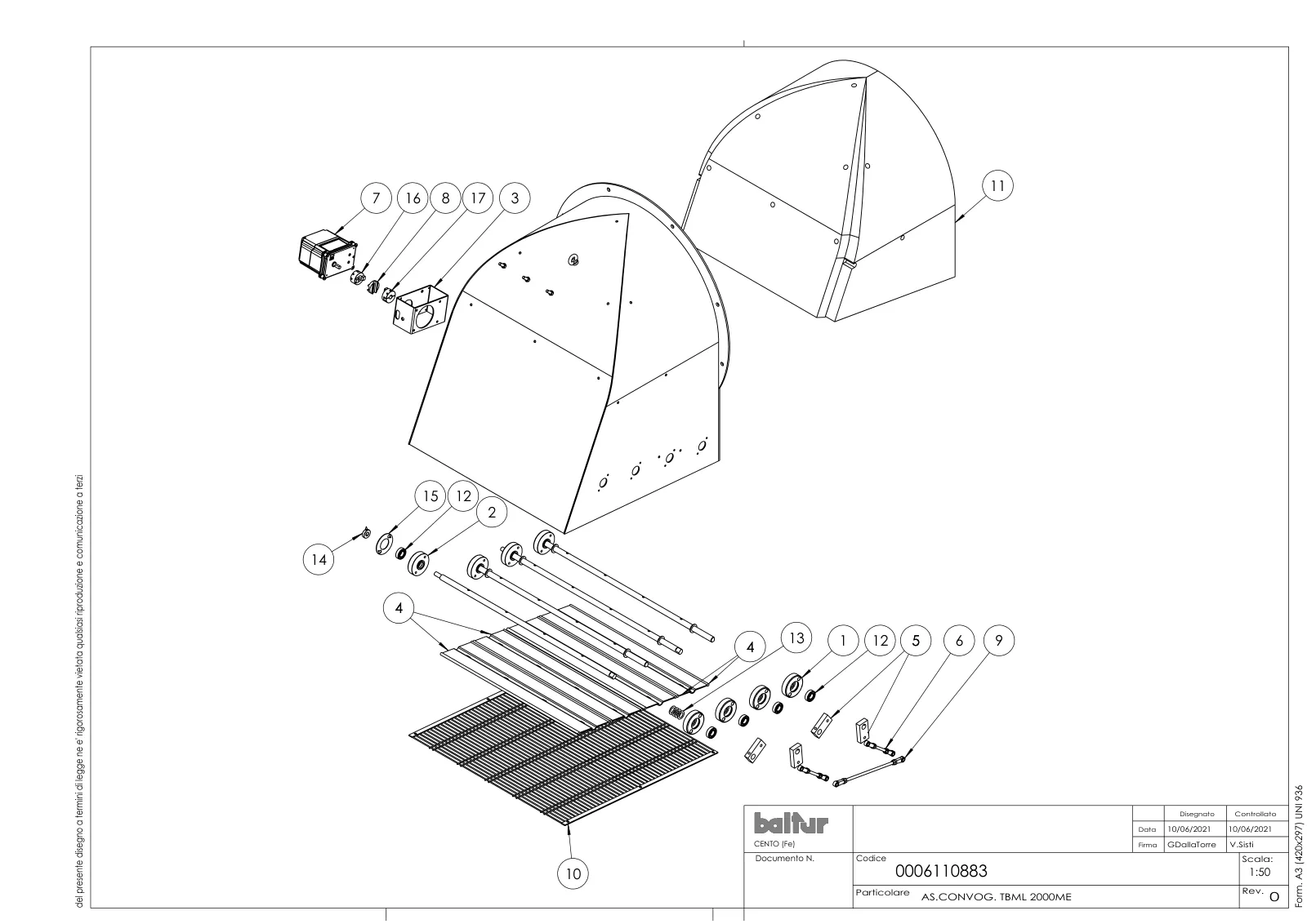 Деталировка Baltur TBML 2000 ME V, лист 2