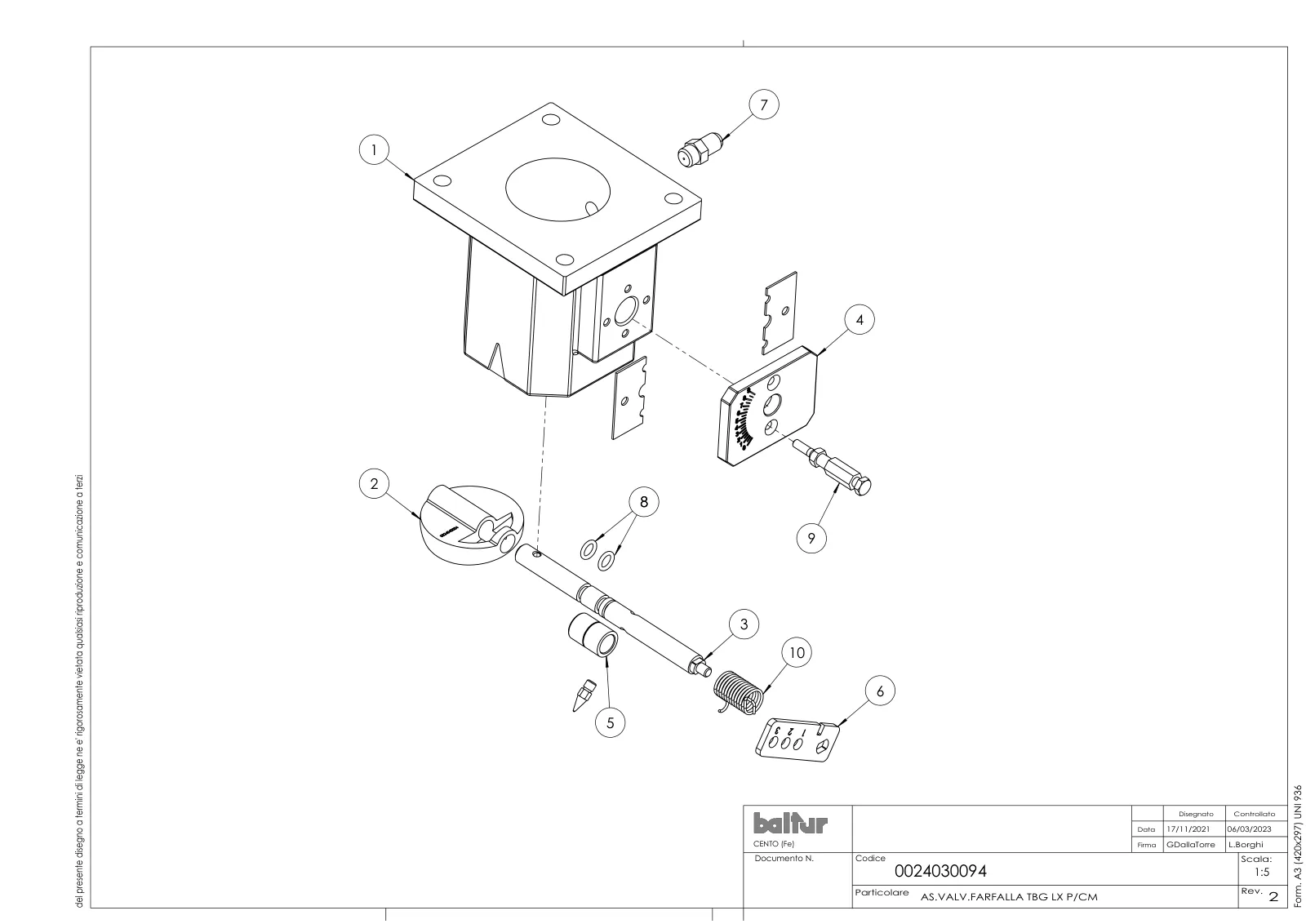 Деталировка Baltur TBG 85 P, лист 3