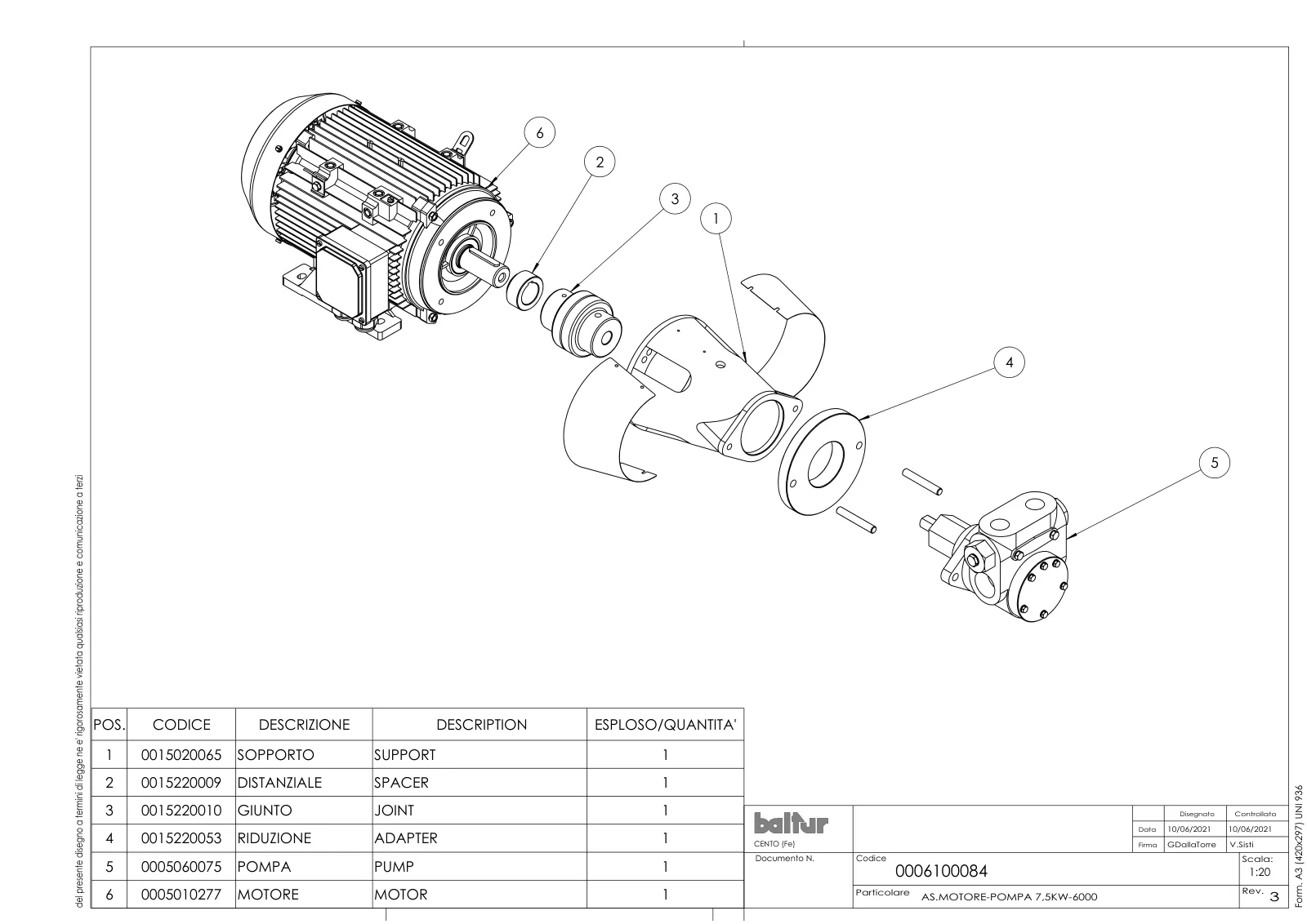 Деталировка Baltur TBML 2000 ME V, лист 3
