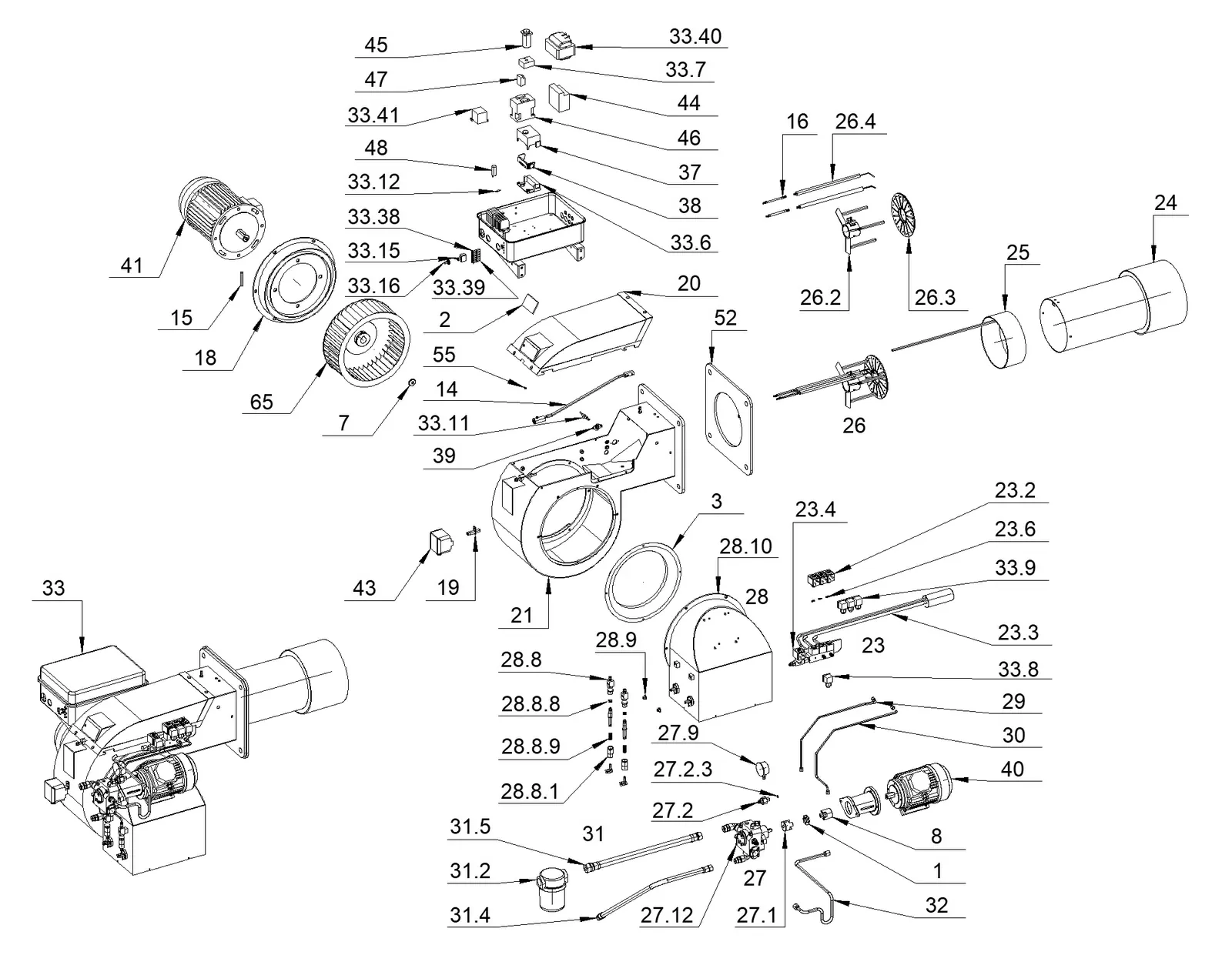 Деталировка F.B.R. FGP 250/3 TL, лист 1