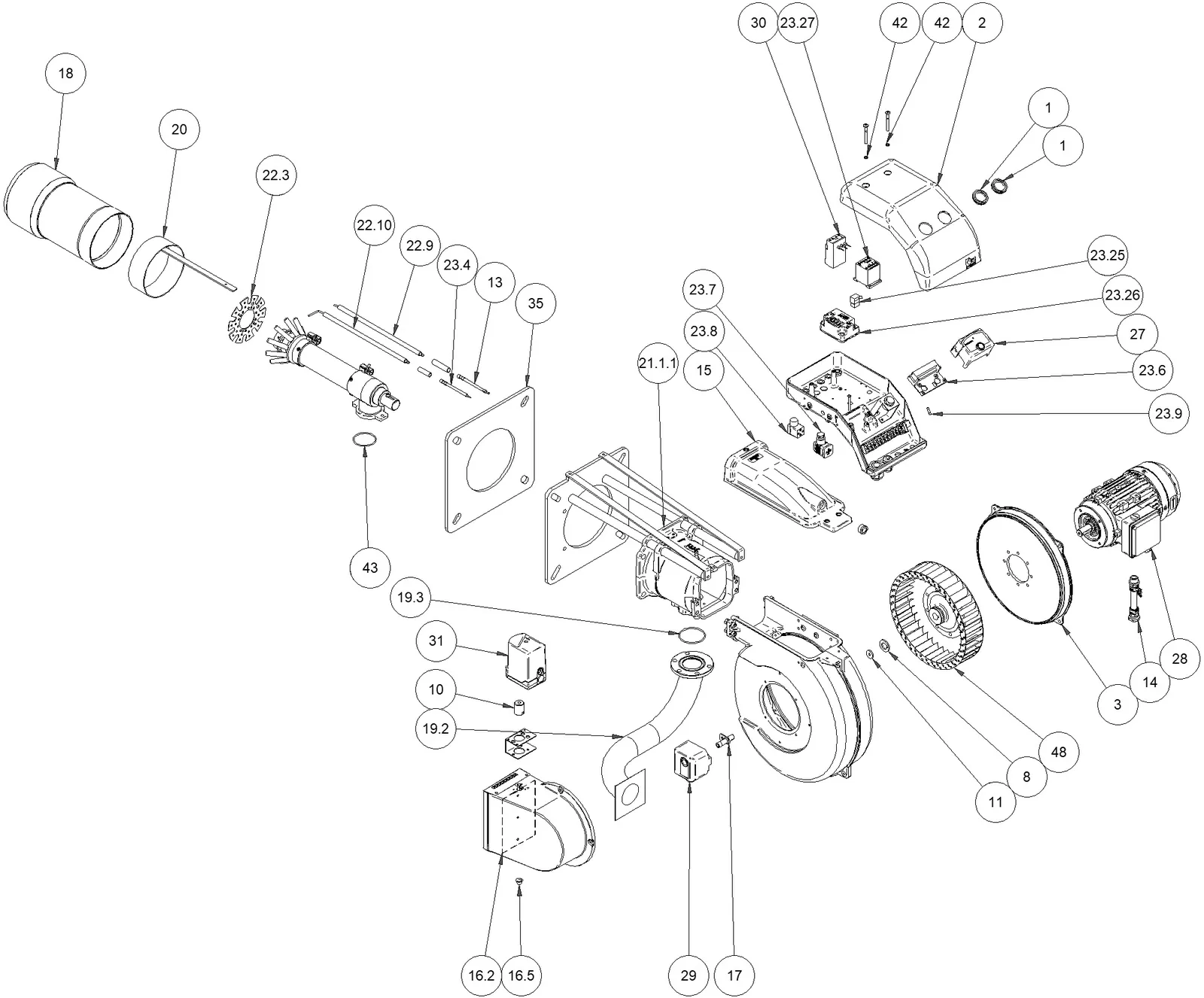 Деталировка F.B.R. GAS XP 80/2 CE TC + R. CE D2" - S, лист 1
