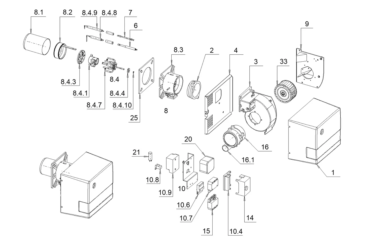 Деталировка F.B.R. GAS X0 CE TC + R. CE D1/2" - S, лист 1
