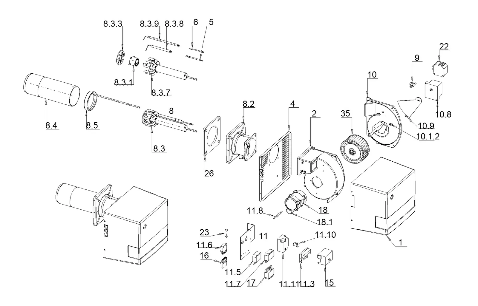 Деталировка F.B.R. GAS X 4/2 CE TL + R. CE D1"- S, лист 1