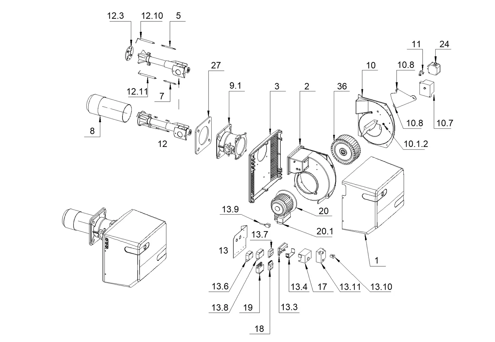 Деталировка F.B.R. GAS X5/2 CE-LX TC + R. CE D1"1/2 – S, лист 1