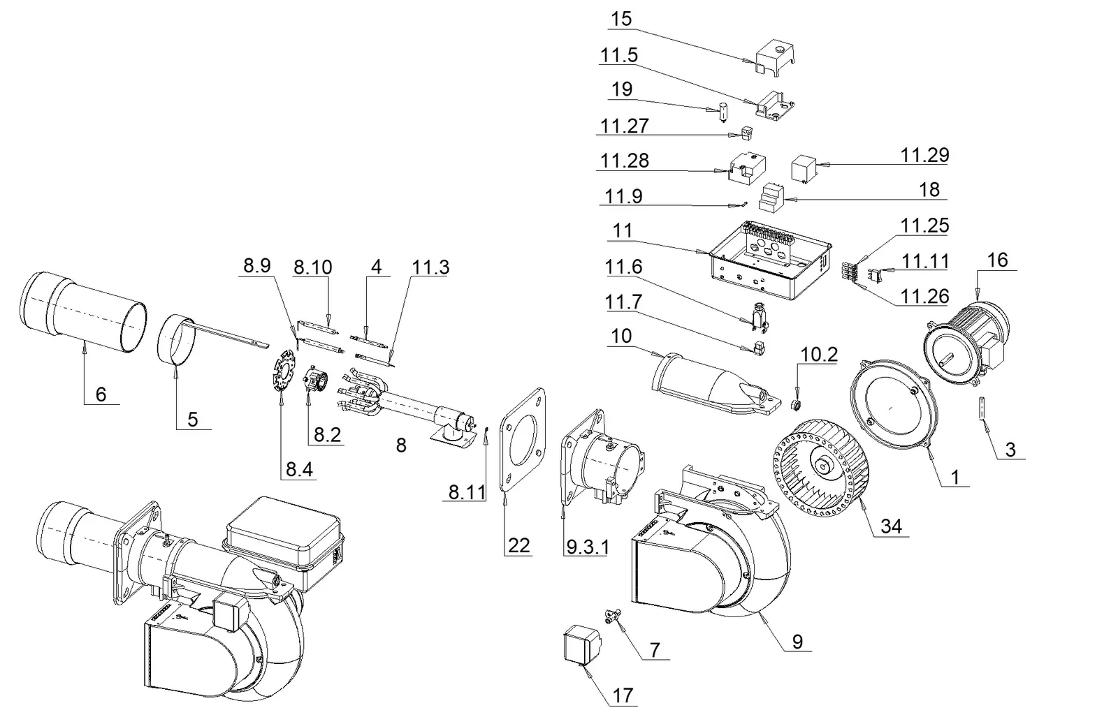 Деталировка F.B.R. GAS XP 60 CE TC EVO + R. CE D1"-S, лист 1