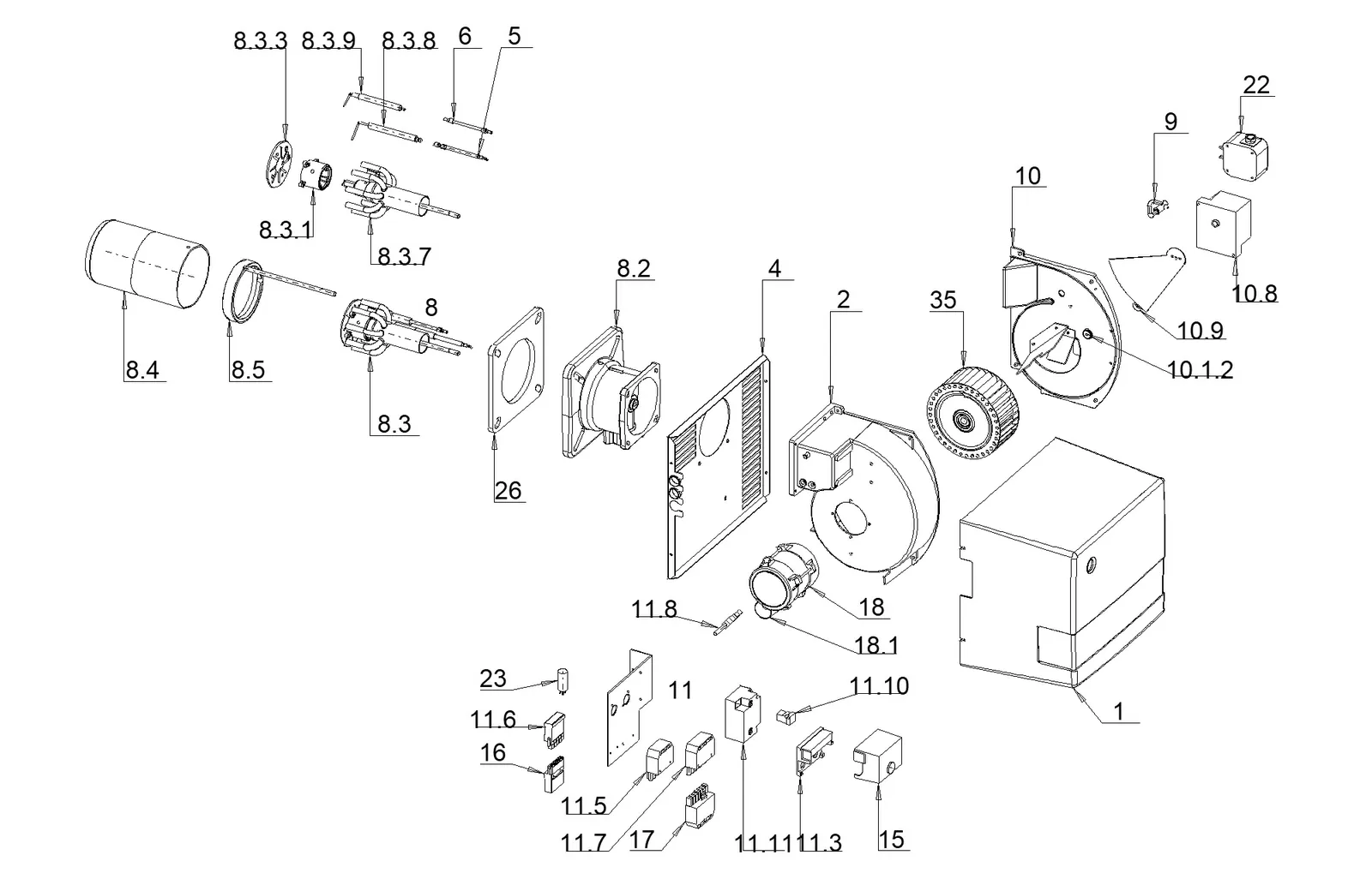 Деталировка F.B.R. GAS X 4/2 CE TC + R. CE D1"- S, лист 1