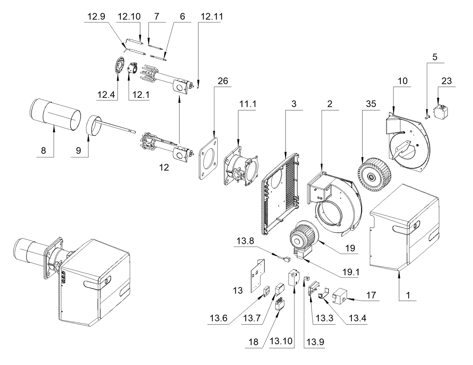 Деталировка F.B.R. GAS X5 CE TC + R. CE D1"1/2-S, лист 1