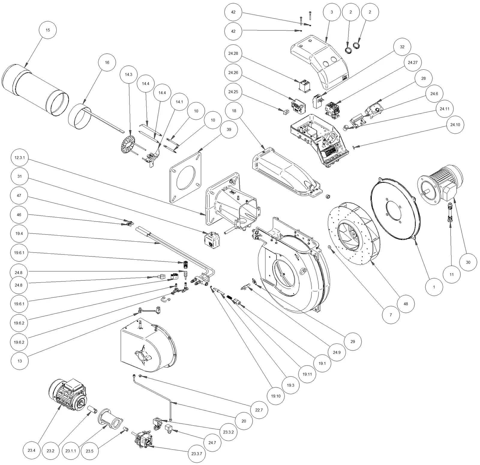 Деталировка F.B.R. FGP 100/2 TL EVO, лист 1
