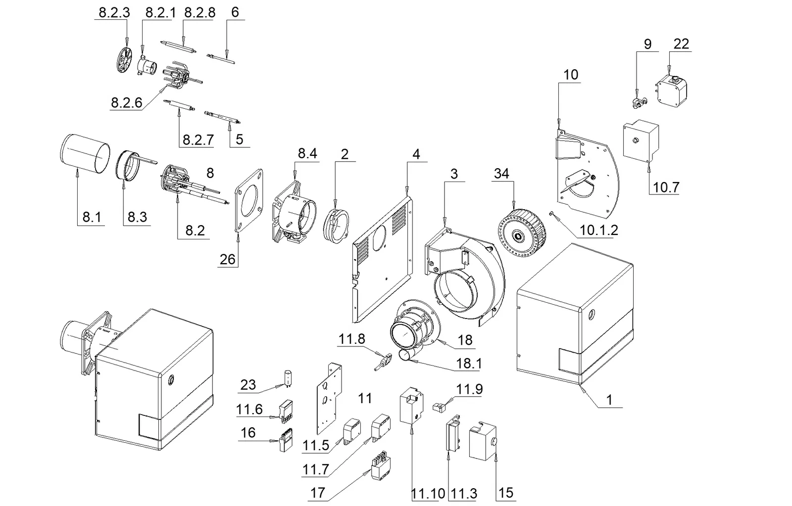 Деталировка F.B.R. GAS X 1/2 CE TC + R. CE D1/2" - S, лист 1
