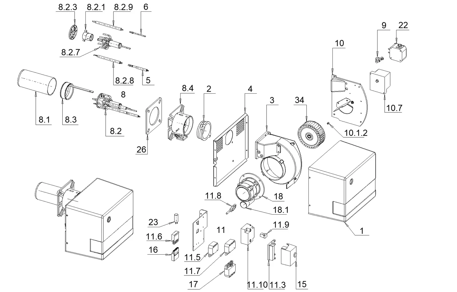 Деталировка F.B.R. GAS X 2/2 CE TL + R. CE D3/4" – S, лист 1